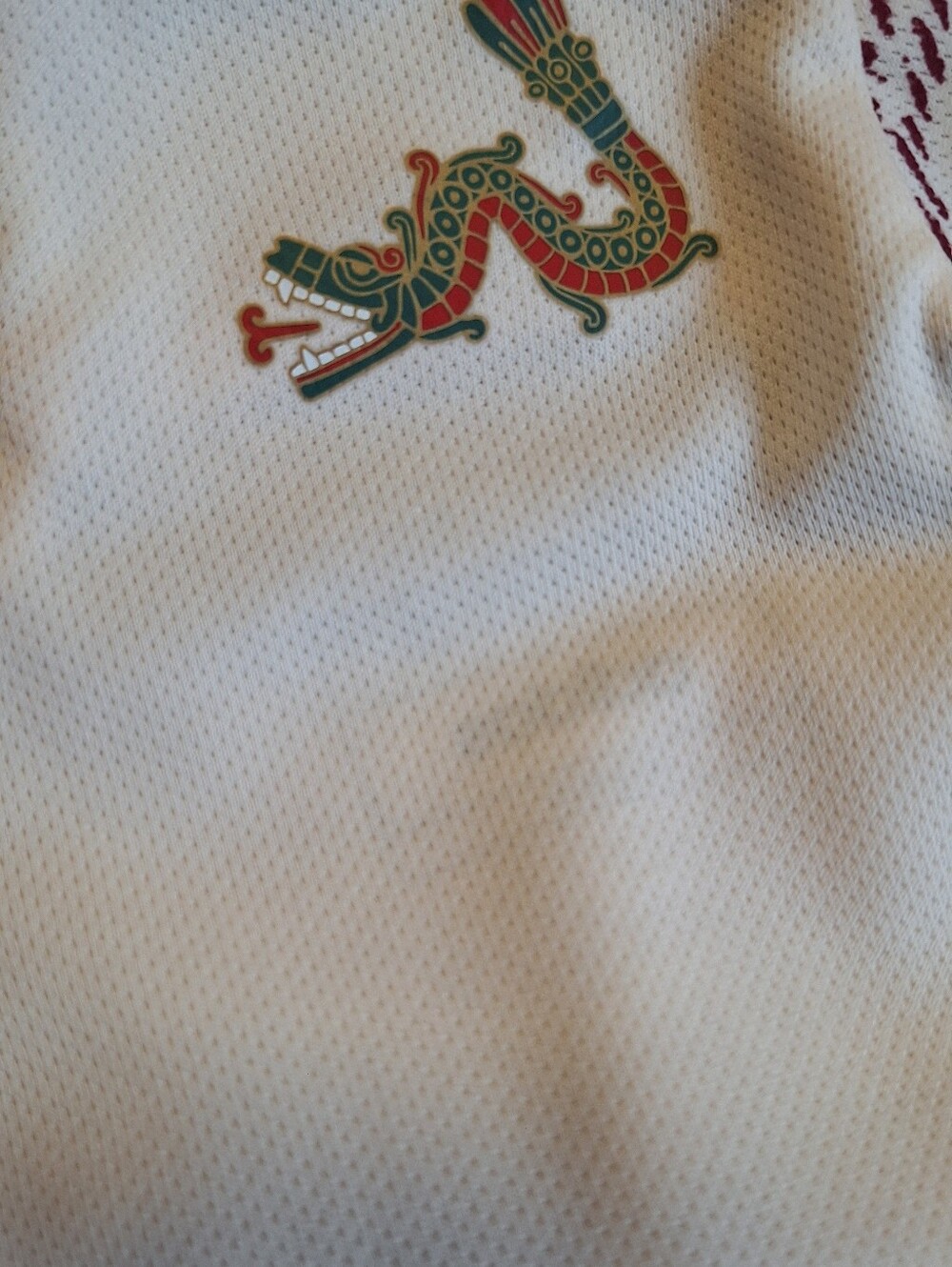 Adidas Original Mexico FIFA 2022 World Cup Away Burgundy And Cream Jersey - Picture 6 of 9